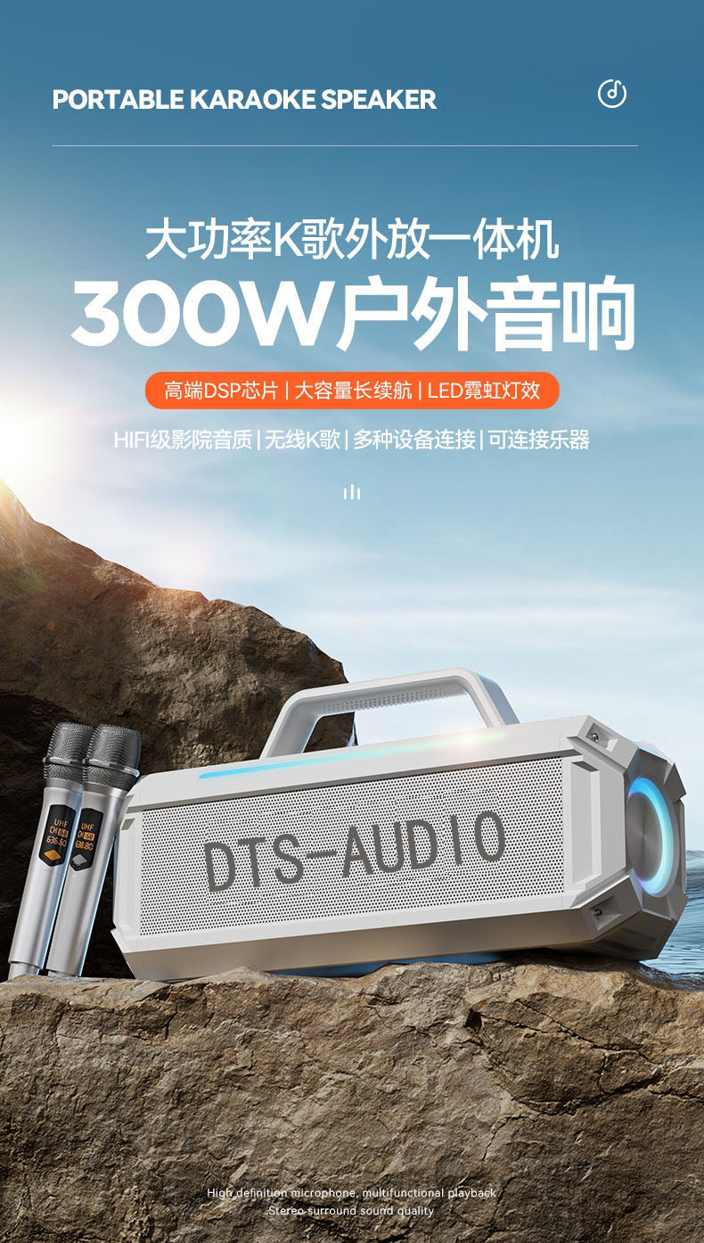DTS-Audio Karaoke portable Bluetooth Speaker