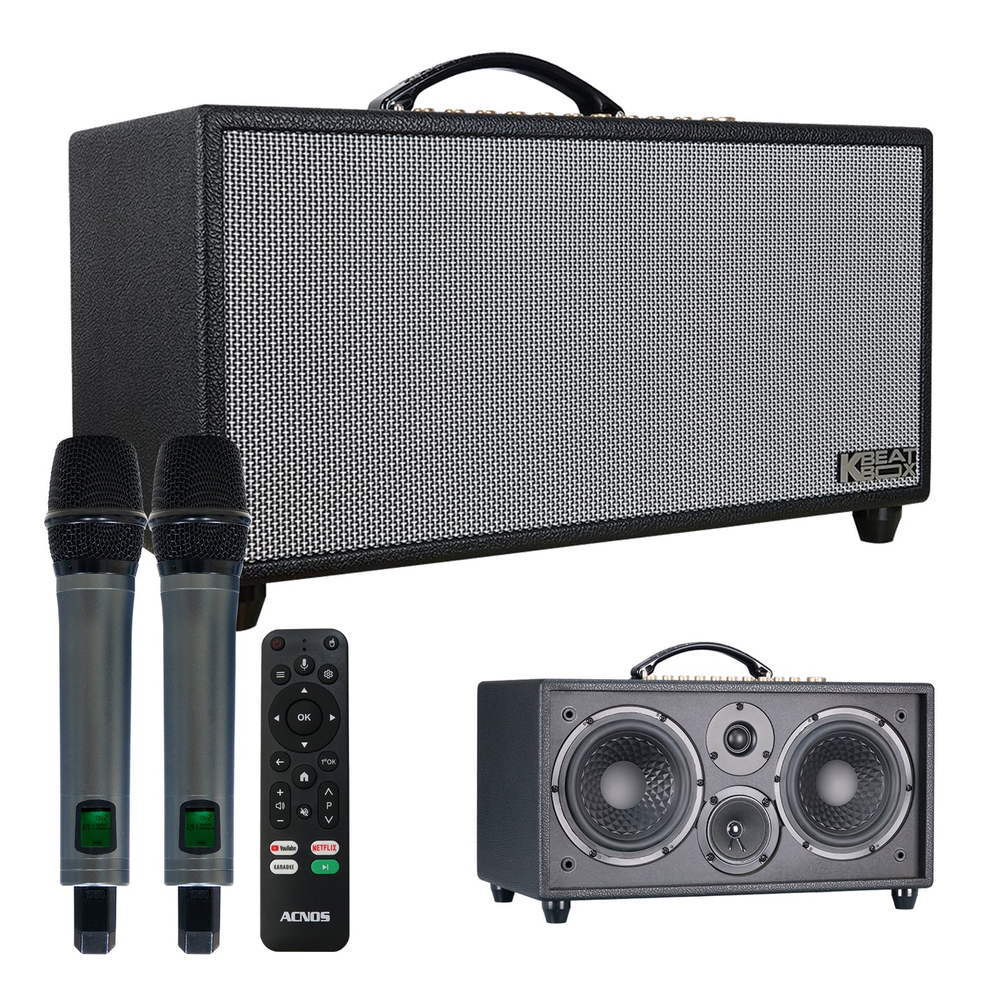 KBEATBOX Hi-NET450 Gen2 - Premium Android Karaoke Speaker System | 200W RMS | Wireless Mics