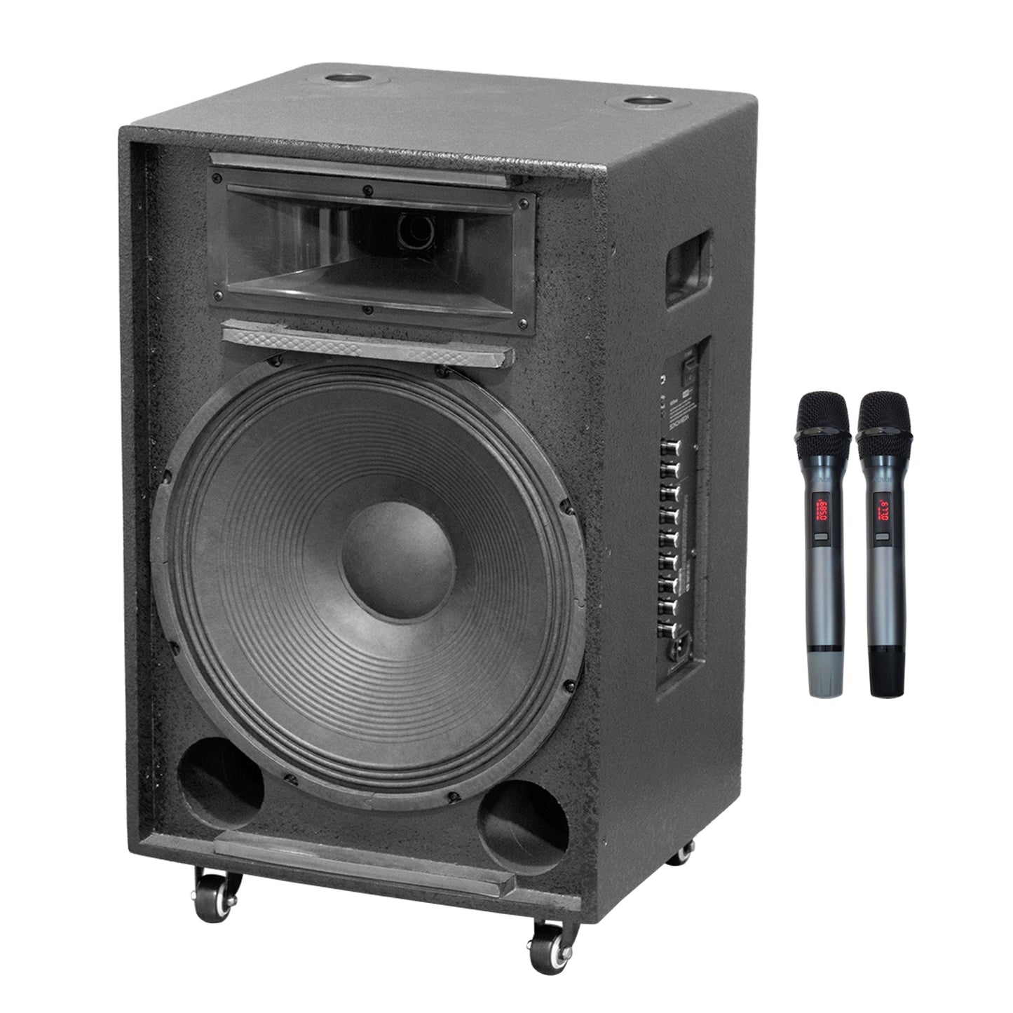 KBEATBOX KB-39NEO - 15" Big Box Karaoke Speaker System | 80W RMS | Wireless Mics