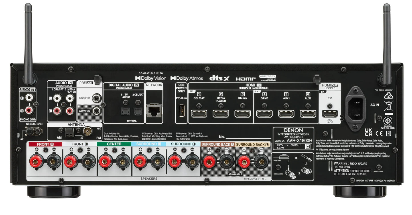 Denon AV Receiver AVR-X 1800H Black AU