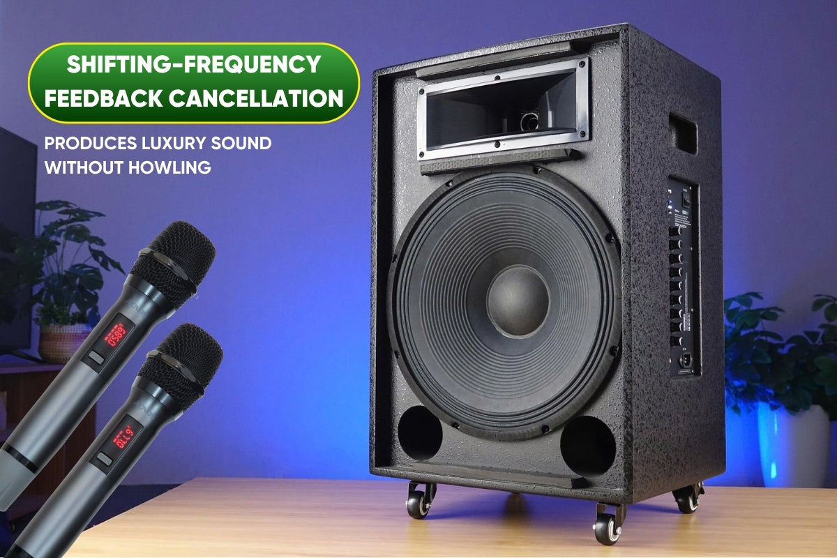 KBEATBOX KB-39NEO - 15" Big Box Karaoke Speaker System | 80W RMS | Wireless Mics
