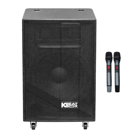KBEATBOX KB-39NEO - 15" Big Box Karaoke Speaker System | 80W RMS | Wireless Mics
