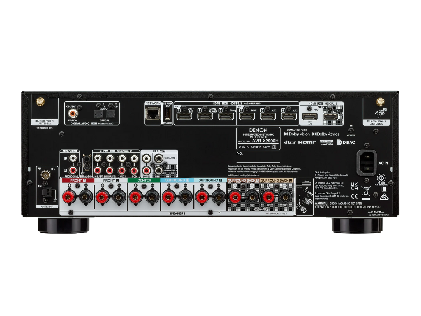 Denon AV Receiver AVR-X 2900H Black AU